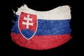 Grunge Slovak Republic flag. Slovak Republic flag with grunge te