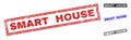 Grunge SMART HOUSE Textured Rectangle Stamp Seals