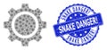 Grunge Snake Danger! Round Stamp and Recursion Gear Wheel Icon Mosaic