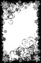 Grunge snowflakes frame, vector