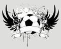 Grunge soccer ball emblem Royalty Free Stock Photo