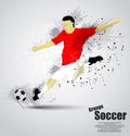 Grunge soccer player Royalty Free Stock Photo