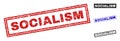 Grunge SOCIALISM Scratched Rectangle Stamp Seals Royalty Free Stock Photo