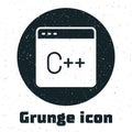 Grunge Software, web developer programming code icon isolated on white background. Javascript computer script random Royalty Free Stock Photo