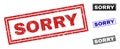 Grunge SORRY Textured Rectangle Stamp Seals Royalty Free Stock Photo