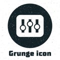 Grunge Sound mixer controller icon isolated on white background. Dj equipment slider buttons. Mixing console. Monochrome Royalty Free Stock Photo