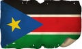 South Sudan Flag On Old Paper