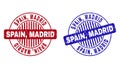 Grunge SPAIN, MADRID Textured Round Stamps