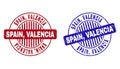 Grunge SPAIN, VALENCIA Scratched Round Stamps