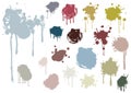 Grunge splashes set, illustration Royalty Free Stock Photo