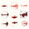 Grunge splat with watercolor drips Royalty Free Stock Photo