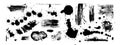 Grunge splatter doodle set with black paint splash Royalty Free Stock Photo