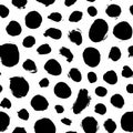 Grunge spots hand drawn vector seamless pattern.