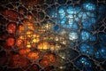 Grunge stained glass window with colorful stained mosaic glass effect. Abstract background Royalty Free Stock Photo