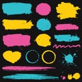 Grunge stains and paint strokes. Vector collection Royalty Free Stock Photo