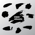 Grunge Stains Set. Modern Strokes. Vector Silhouette.