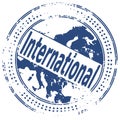 Grunge stamp INTERNATIONAL Royalty Free Stock Photo