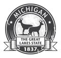 Grunge stamp or label with name of Michigan Royalty Free Stock Photo