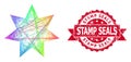 Grunge Stamp Seals Stamp and Rainbow Hatched Eight Corner Star