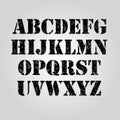 Grunge Stamp Texture Alphabet Vector illustration EPS 10. Royalty Free Stock Photo