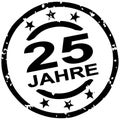 grunge stamp for 25 years jubilee