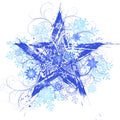 Grunge star & snowflakes