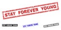 Grunge STAY FOREVER YOUNG Textured Rectangle Watermarks