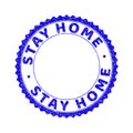 Grunge STAY HOME Scratched Round Rosette Stamp Seal