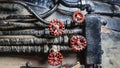 Retro steampunk red steam control knobs Royalty Free Stock Photo