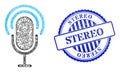 Grunge Stereo Badge and Hatched Microphone Mesh