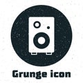 Grunge Stereo speaker icon isolated on white background. Sound system speakers. Music icon. Musical column speaker bass