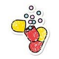 burst open medical capsule pill grunge sticker