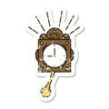 grunge sticker of tattoo style ticking clock Royalty Free Stock Photo