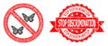 Grunge Stop Discrimination Stamp Seal and Hatched Forbidden Butterflies Icon