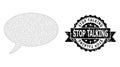 Grunge Stop Talking Ribbon Stamp and Mesh Network Message Cloud