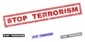 Grunge STOP TERRORISM Scratched Rectangle Stamps Royalty Free Stock Photo