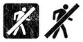 Grunge Stop Walking Man Hole Stamp
