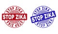 Grunge STOP ZIKA Textured Round Stamps