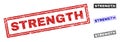 Grunge STRENGTH Textured Rectangle Stamp Seals Royalty Free Stock Photo