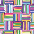 Grunge striped,checkered,quilt colorful seamless pattern Royalty Free Stock Photo