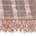 Grunge striped knitted scarf with fringe in brown,white,black colors Royalty Free Stock Photo