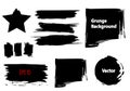 Grunge stroke elements set Royalty Free Stock Photo