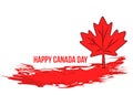 Grunge Canada day banner with red maple leaf Royalty Free Stock Photo