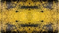 Grunge style design painted yellow with blue traces and traces of rust Royalty Free Stock Photo