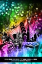 Grunge Style Disco Flyer Background Royalty Free Stock Photo