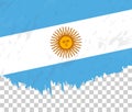 Grunge-style flag of Argentina on a transparent background Royalty Free Stock Photo