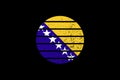 Grunge Style Flag of the Bosnia and Herzegovina. Vector illustration Royalty Free Stock Photo