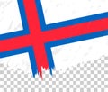 Grunge-style flag of Faroe Islands on a transparent background
