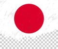 Grunge-style flag of Japan on a transparent background