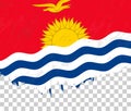 Grunge-style flag of Kiribati on a transparent background